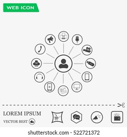technology web icons set