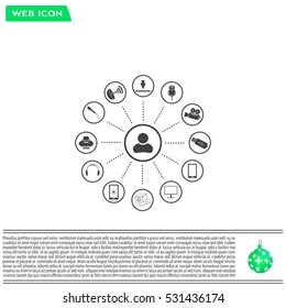 technology web icons set