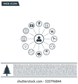technology web icons set
