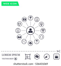 technology web icons set