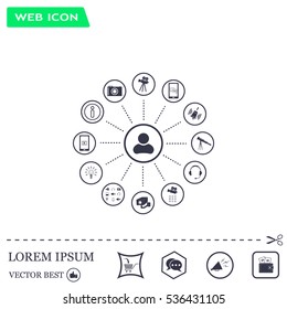 technology web icons set