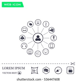 technology web icons set