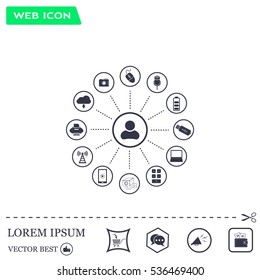 technology web icons set
