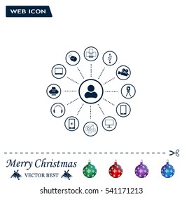 technology web icons set