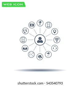 technology web icons set