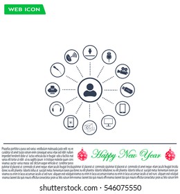 technology web icons set