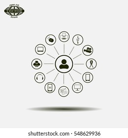 technology web icons set