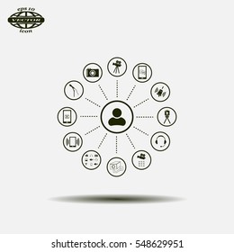 technology web icons set
