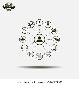 technology web icons set