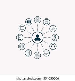 technology web icons set