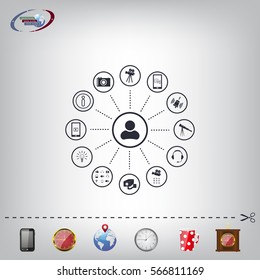 technology web icons set
