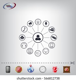 technology web icons set