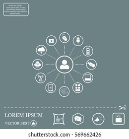 technology web icons set