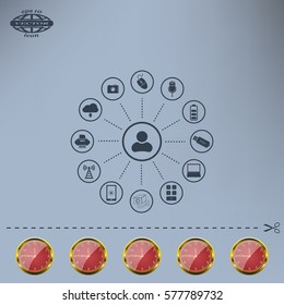 technology web icons set