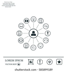 technology web icons set