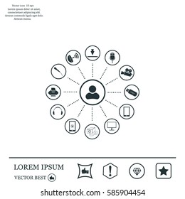 technology web icons set