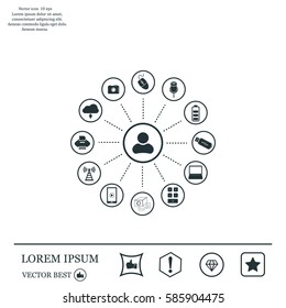 technology web icons set