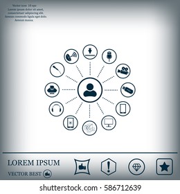 technology web icons set