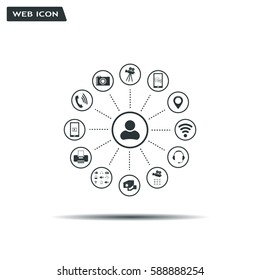 technology web icons set