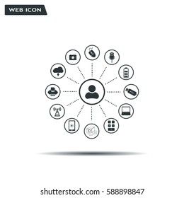 technology web icons set