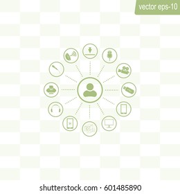 technology web icons set