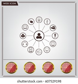 technology web icons set