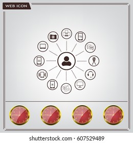 technology web icons set