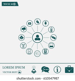 technology web icons set
