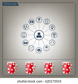 technology web icons set