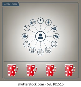 technology web icons set