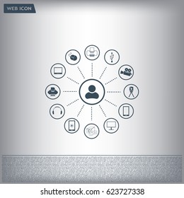 technology web icons set