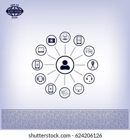 technology web icons set
