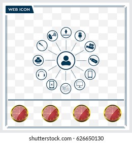 technology web icons set