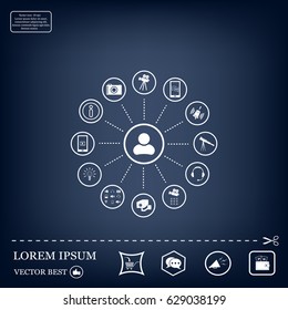 technology web icons set