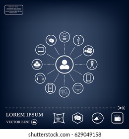 technology web icons set