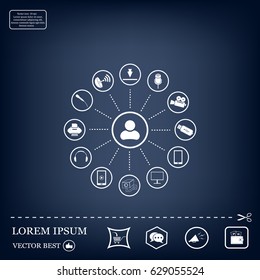 technology web icons set