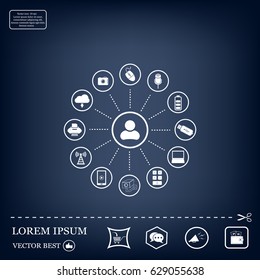 technology web icons set
