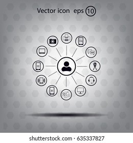 technology web icons set