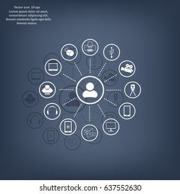 technology web icons set