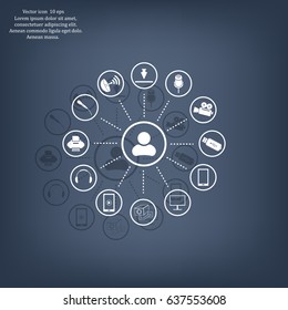 technology web icons set