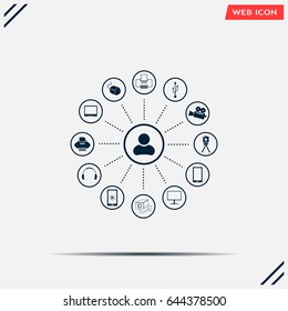 technology web icons set