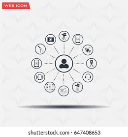 technology web icons set