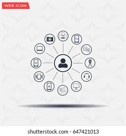 technology web icons set