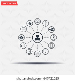 technology web icons set