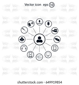 technology web icons set