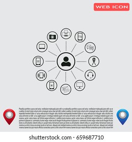 technology web icons set