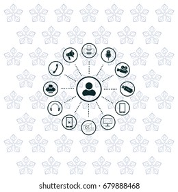 technology web icons set