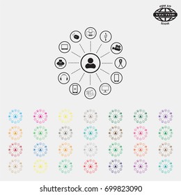 technology web icons set