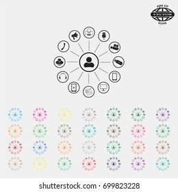 technology web icons set