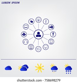 technology web icons set